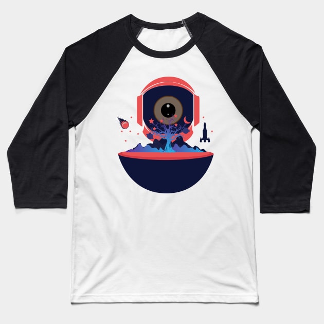 Survival Planet Baseball T-Shirt by RJ-Creative Art